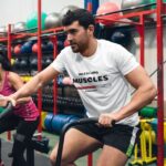 Installing muscles t shirt men gym t shirts printed gym tees