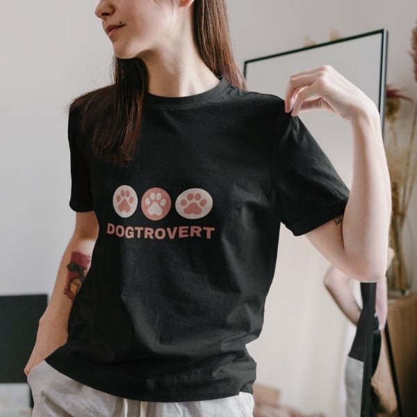dogtrovert dog lover t shirt cheap women