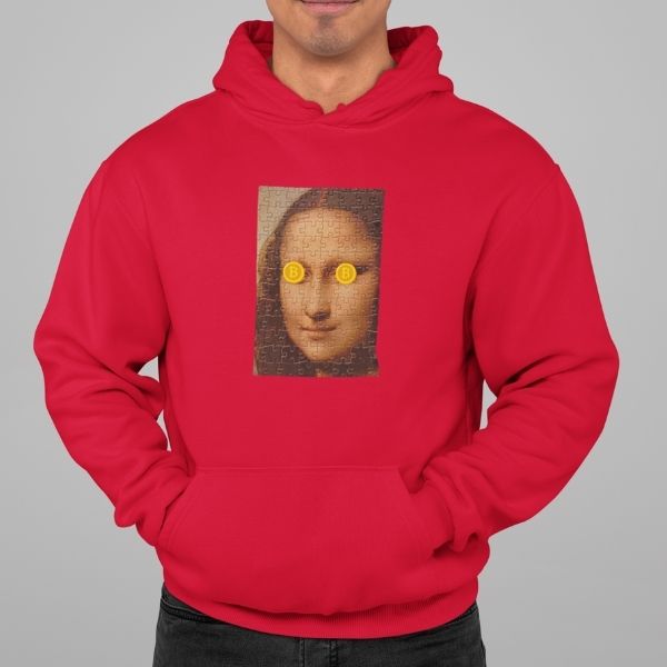 mona lisa bitcoin face hoodie men women